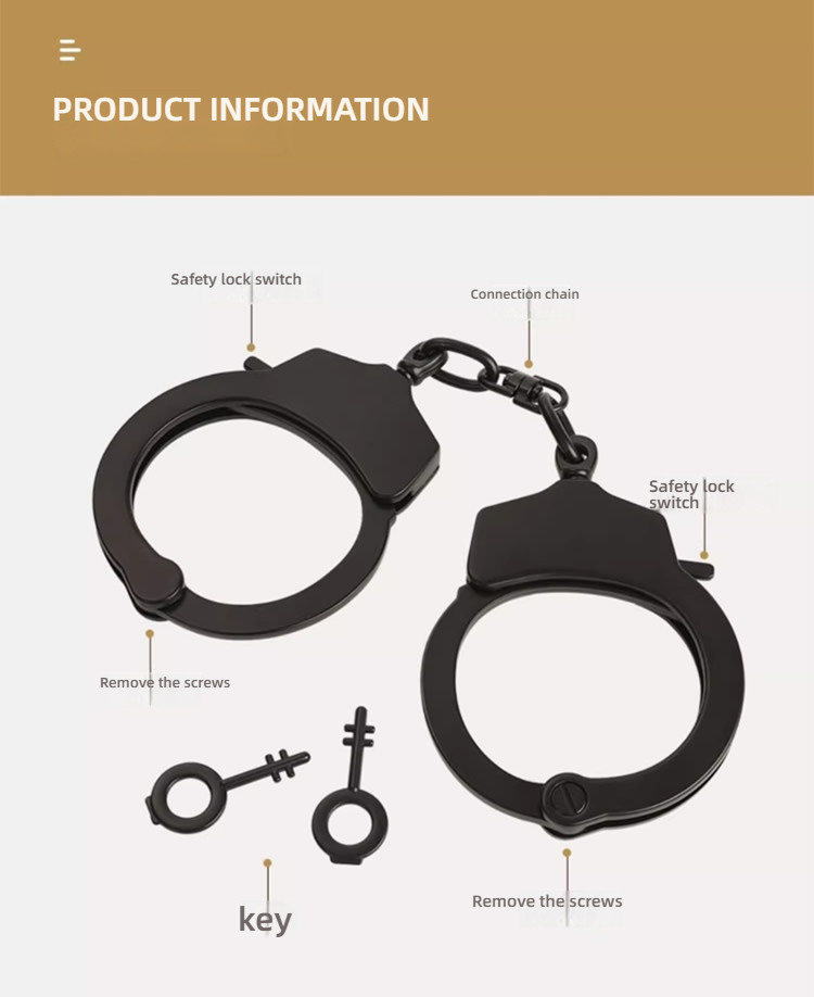 RoomFun restrained alloy handcuffs black