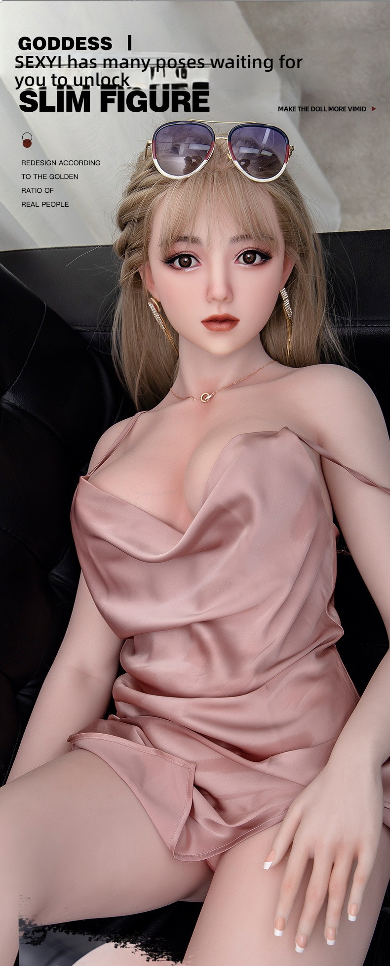 Enchanting Sister - Erlan G005 (Y18) Solid Doll 158cm+Silicone Head Hair Transplant+Mouth Love+Mouth Love Sucking+Sound