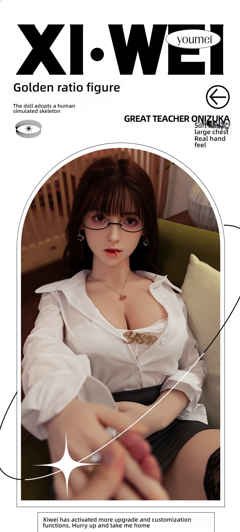 Pure Desire Girlfriend - Xiwei Silicone Hair Transplant 158cm Solid Doll G076 (Mouth Love+Mouth Love Sucking+Sound+Heati