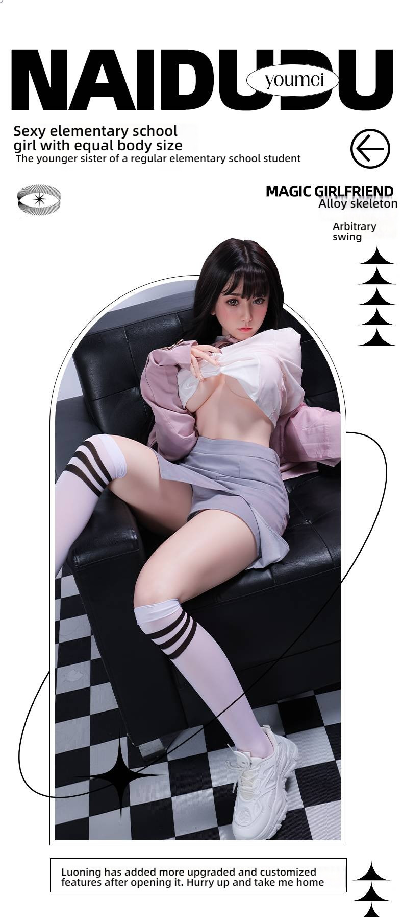 Fanghua Sunshine Girl - Luoning (G031) Solid Doll (158cm Silicone Head Hair Transplant+Oral Love+Private Clamping+Sound 