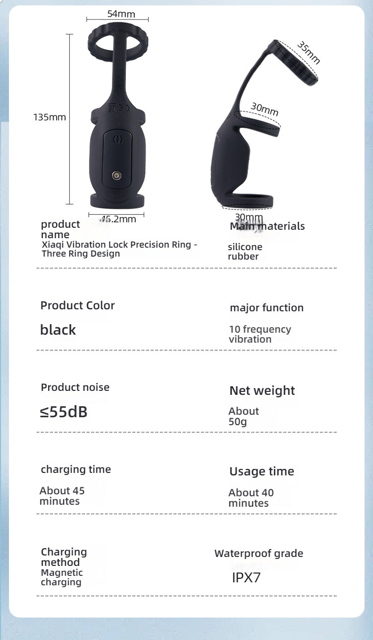 Xiaqi 10 frequency shocking IPX7 waterproof shocking lock ring