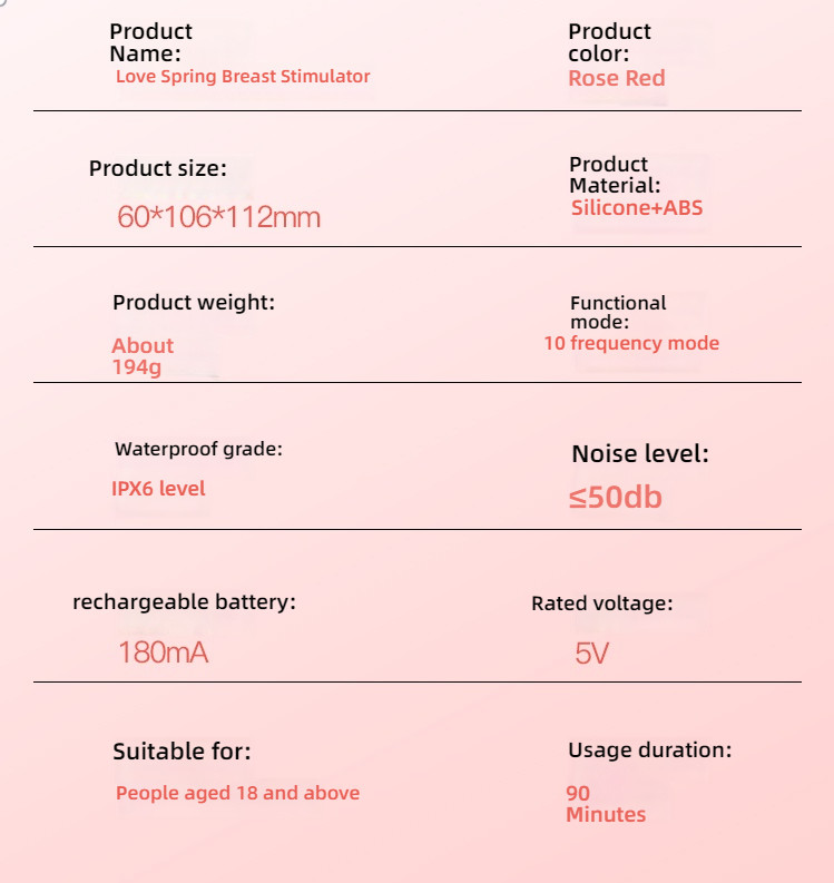 N01 Love Spring Breast Stimulator 10 Frequency Shock Absorption Massage