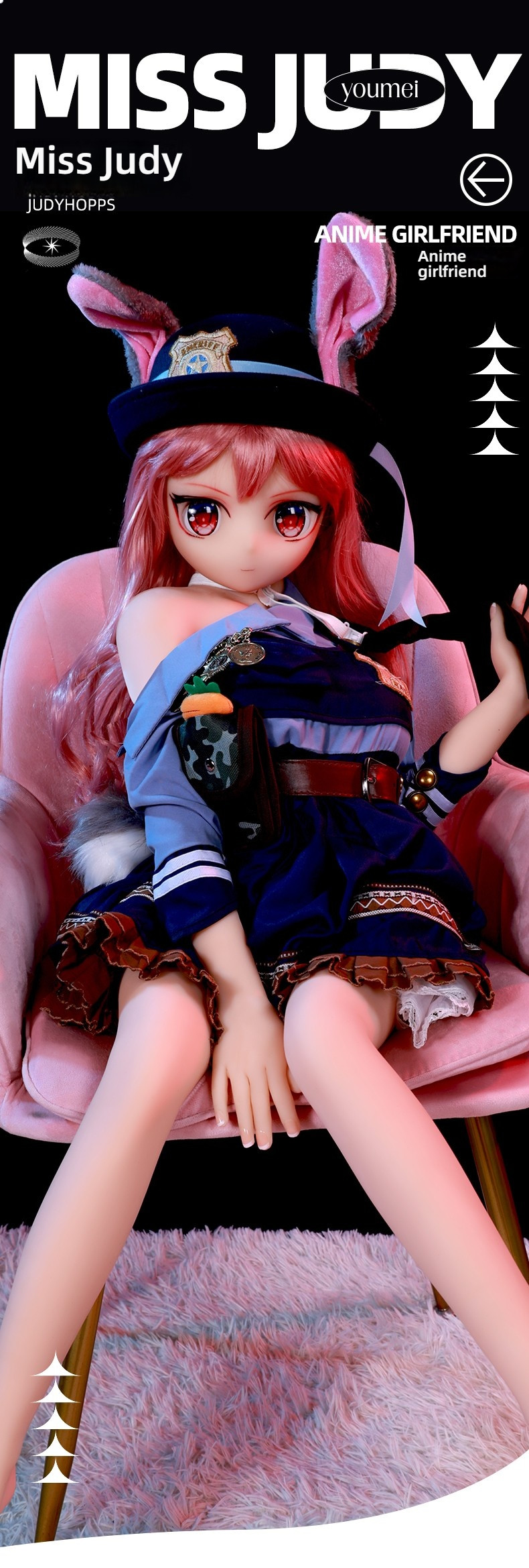 Solid doll anime rabbit police officer (KT004) Judy Miss full TPE110cm cartilage model