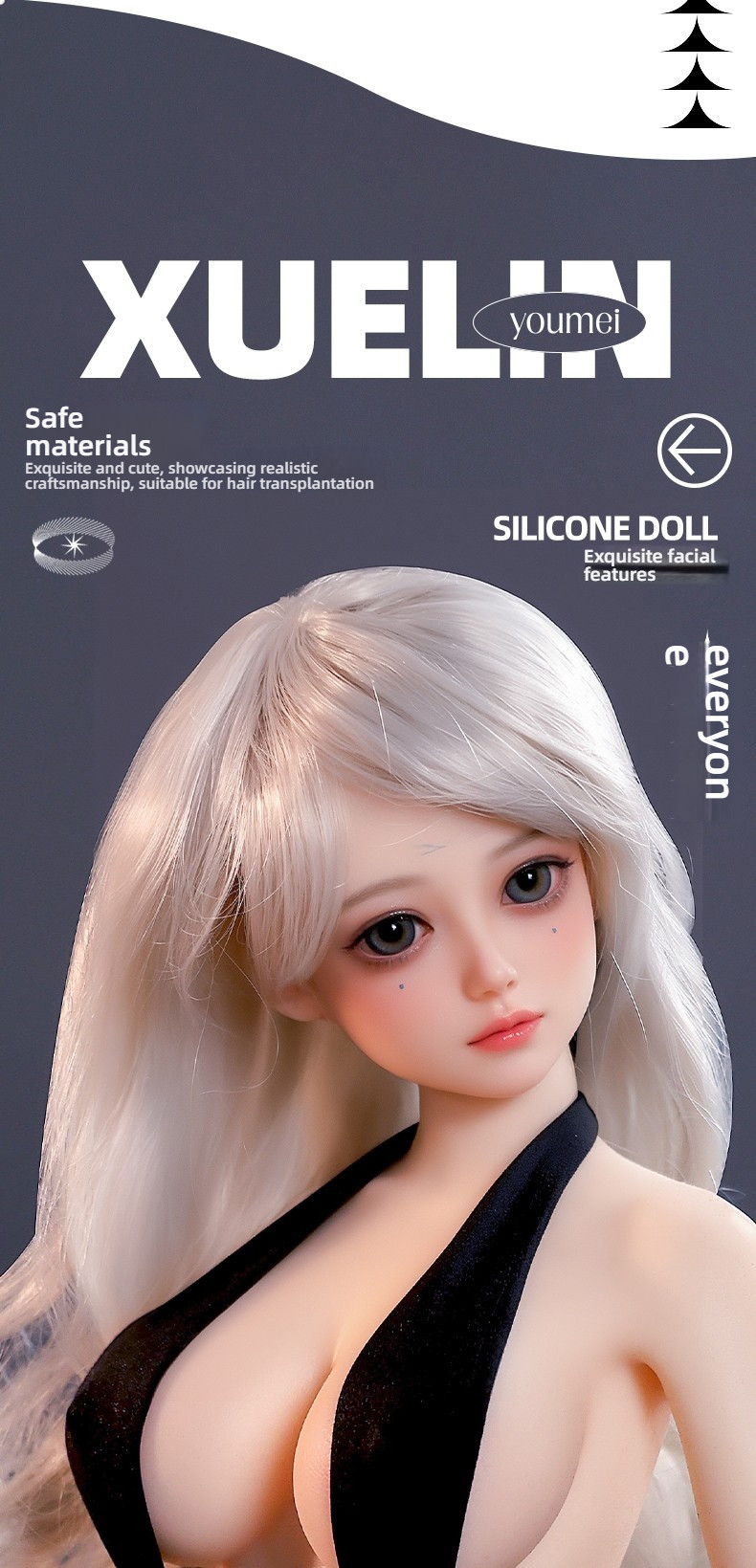 Physical doll 60cm all silicone figurine cute/creamy/Sarah/Sherry/Cherry (note figurine name when placing order)