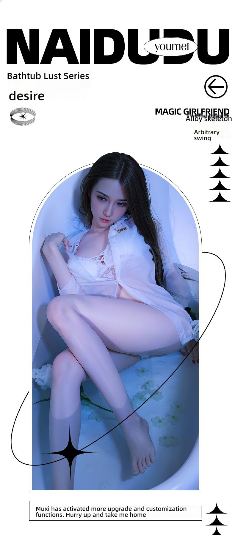 Physical doll seductive goddess - Muxi (G032) (158cm silicone head hair transplant+oral love+oral love sucking+vocalizat
