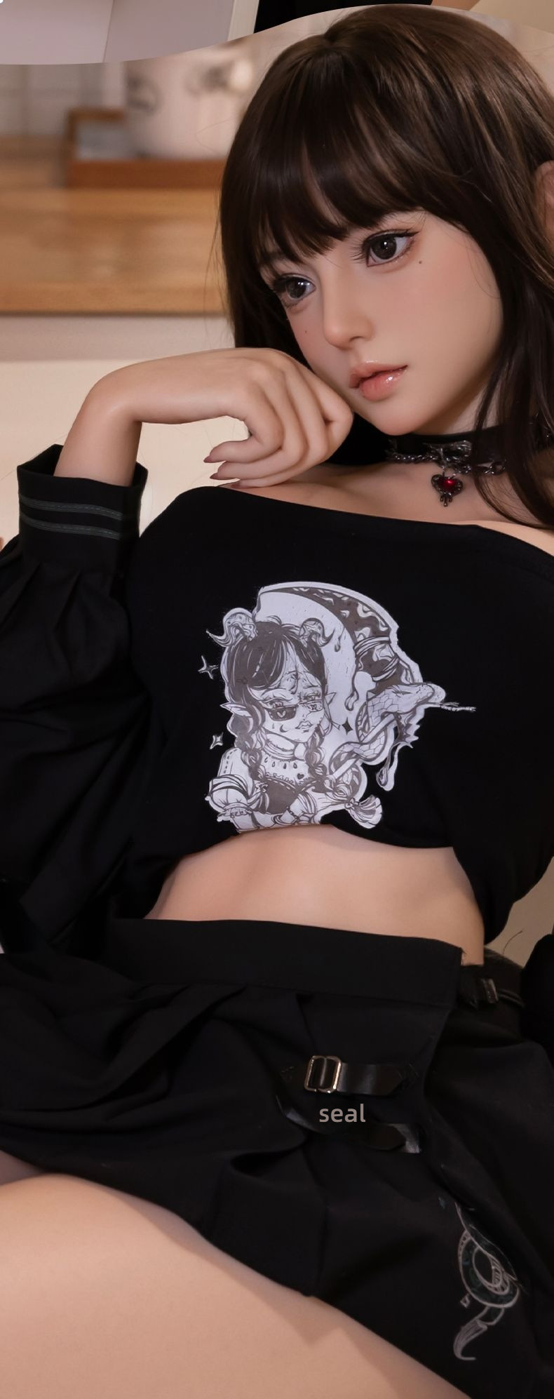 Cool Girlfriend - Ran Jia (G068-Y32) Solid Doll 148CM Leather Pattern Style+Silicone Head Hair Transplant+TPE Body+Oral