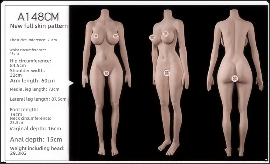 Cool Girlfriend - Ran Jia (G068-Y32) Solid Doll 148CM Leather Pattern Style+Silicone Head Hair Transplant+TPE Body+Oral 