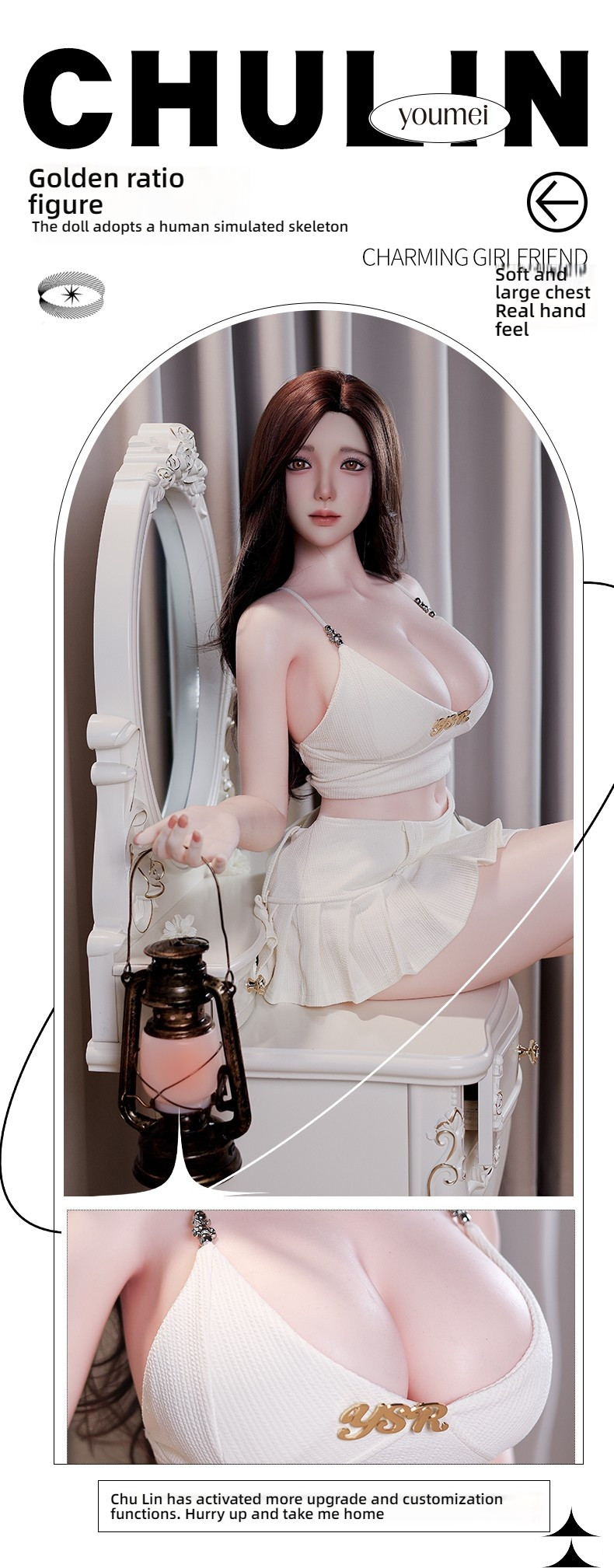 Enchanting Girlfriend - Chu Lin (G056-Y31) Solid Doll Silicone Head Hair Transplant+Oral Love+Oral Love Sucking+Vocaliza