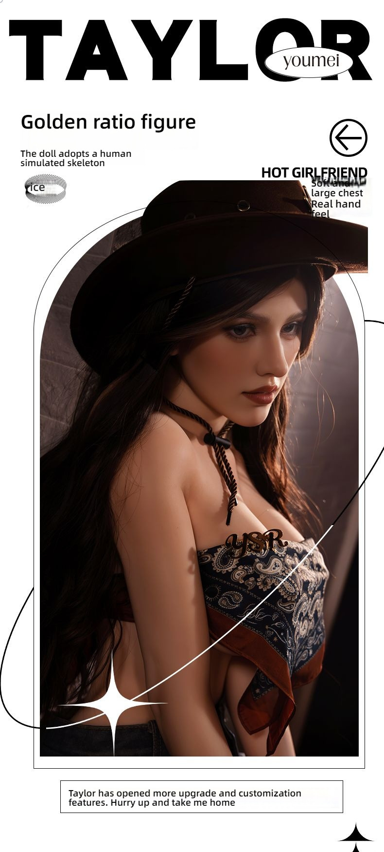 Hot Girlfriend - Taylor (G069-Y17) Solid Doll 158cm Silicone Head Hair Transplant+Voice+Heating